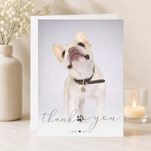 Simple Script Pet Memorial Photo Thank You Card