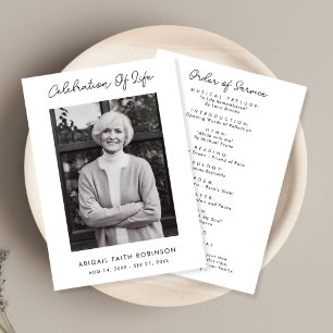 Simple Script Photo Celebration of Life Program Programme