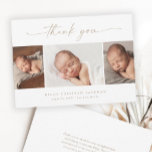 Simple Script Photo Collage Baby Thank You Card<br><div class="desc">Simple Script Photo Collage Baby Thank you card. The back includes a thank you message that you can personalise or remove if you prefer to hand write your thank you.</div>