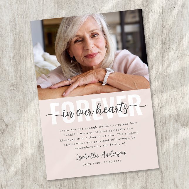 Simple Script Photo Funeral Thank You Card (Creator Uploaded)