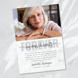 Simple Script Photo Funeral Thank You Card