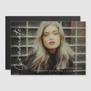 Simple Script Photo Graduation Announcement