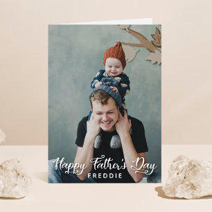 Simple Script Photo Happy Father's Card