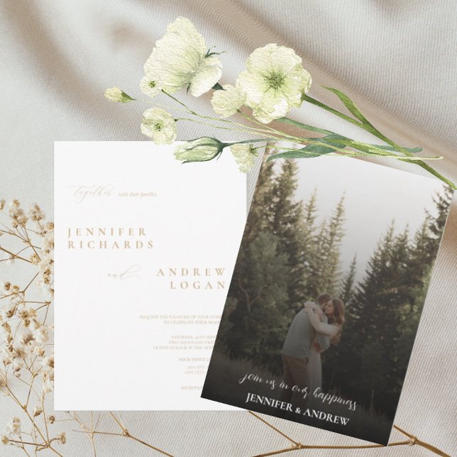 Simple Script Photo Wedding Invitation (Creator Uploaded)