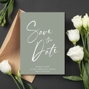 Simple Script Photo Wedding Save The Date