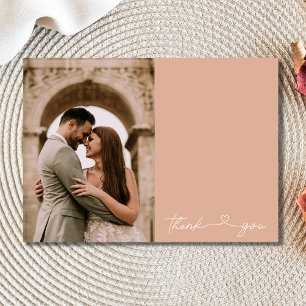 Simple Script Photo Wedding Thank You Card