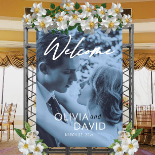 Simple Script Photo Wedding Welcome Sign Poster