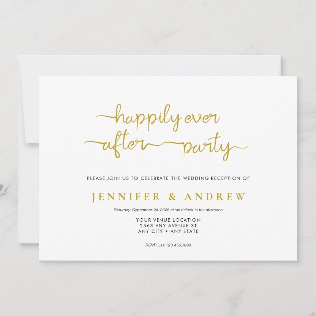Simple Script  | Reception Wedding Invitation (Front)