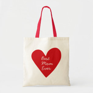 Simple Script Red Heart Best Mum Ever Mothers Day Tote Bag