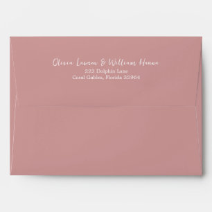 Simple Script Return Address Dusty Rose Envelope