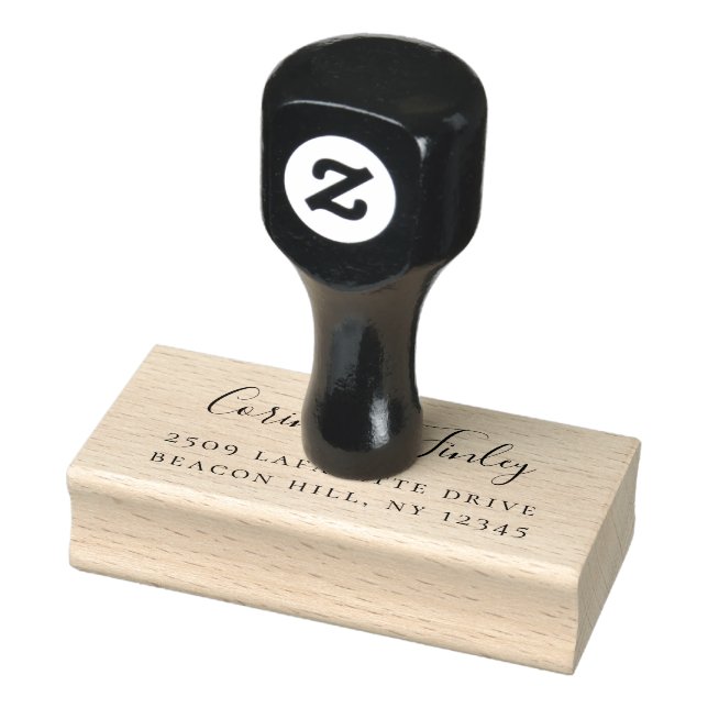 Simple Script Return Address Rubber Stamp (Stamp)
