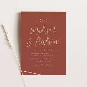 Simple Script Rust and Gold Wedding