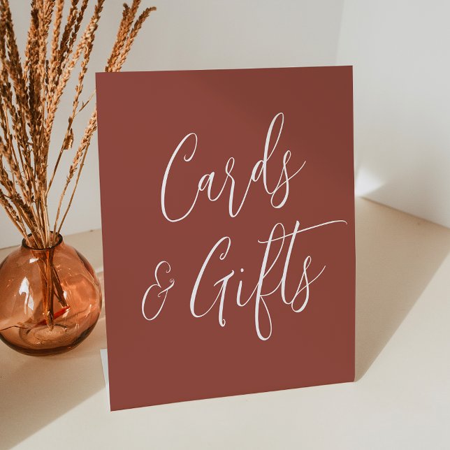 Simple Script Rust Wedding Cards and Gifts Pedestal Sign (Creator Uploaded)