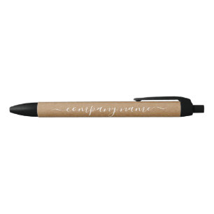 Simple Script - Rustic Kraft - Company/Event Black Ink Pen