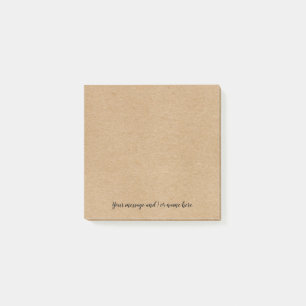 Simple Script Rustic Kraft Paper Your Message Post-it Notes