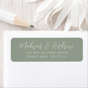 Simple Script Sage Green Return Address