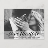 Simple Script Save the Date Engagement Photo