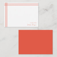 Simple Script Scarlet Orange 2 Side Double Border