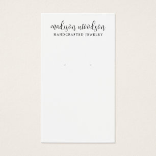 Simple Script Signature Earring Display Card