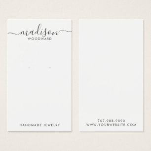 Simple Script Signature Earring Display Card