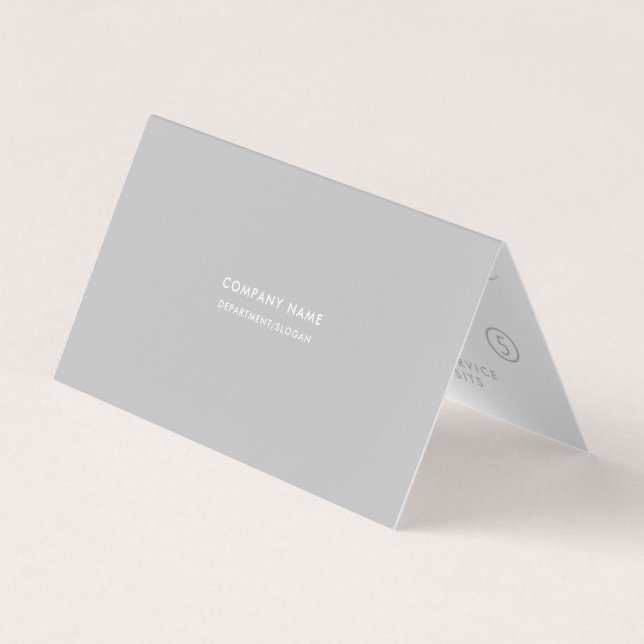 Simple Script - Silver & White Double Loyalty Business Card (Front)