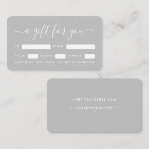 Simple Script - Silver & White Gift Certificates