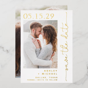 Simple Script Typography 2 Photo Save the Date