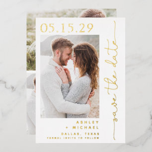Simple Script Typography 4 Photo Save the Date