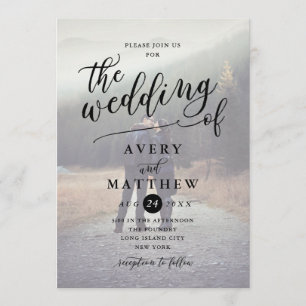 Simple Script Typography   Photo Wedding Invitation