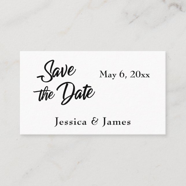 Simple Script Typography Save the Date Card (Front)