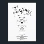Simple Script Typography | Wedding Ceremony Programme<br><div class="desc">Elegant,  stylish and modern this black and white wedding program featuring styled script lettering. Personalise with your details using the template fields provided. Be sure to visit the collection to see more items that coordinate!</div>