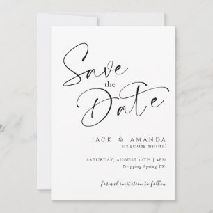 Simple Script typography Wedding save the date