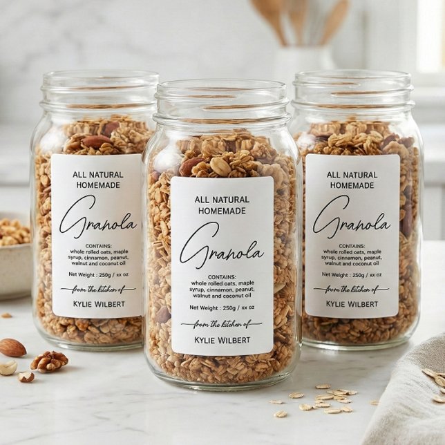 Simple Script Vertical Homemade Granola Label (Creator Uploaded)