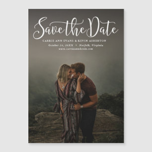 Simple script vertical photo save the date