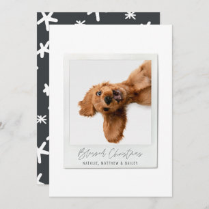 Simple script vintage photo modern christmas holiday card