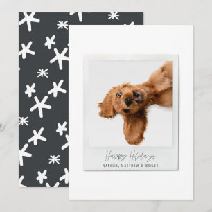 Simple script vintage photo modern christmas holiday card