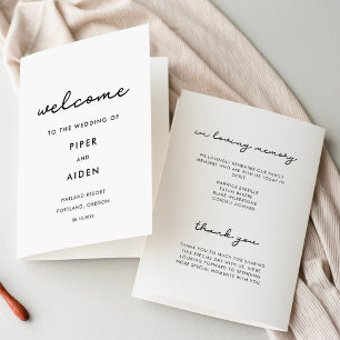 Simple script wedding folded program programme