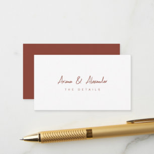 Simple Script Wedding Guest Detail Enclosure Card