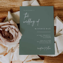 Simple Script Wedding Invitation Announcement Card
