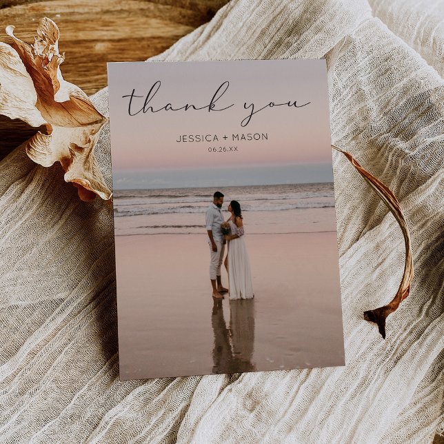 Simple Script Wedding Photo Thank You Card (Creator Uploaded)