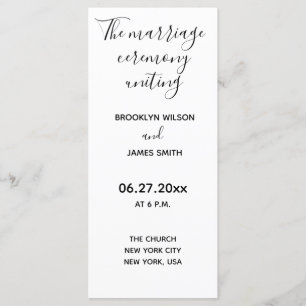 Simple Script Wedding Programs Programme