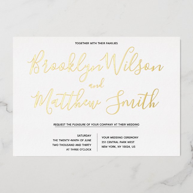 Simple Script Wedding Real Gold (Front)