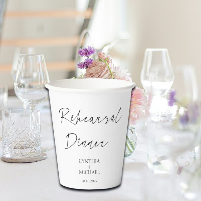 Simple Script Wedding Rehearsal Dinner Paper Cups (Creator Uploaded)