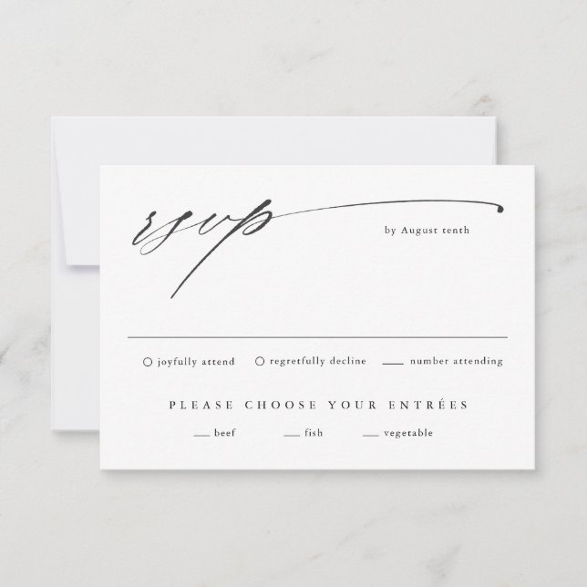 Simple Script Wedding RSVP Card (Front)