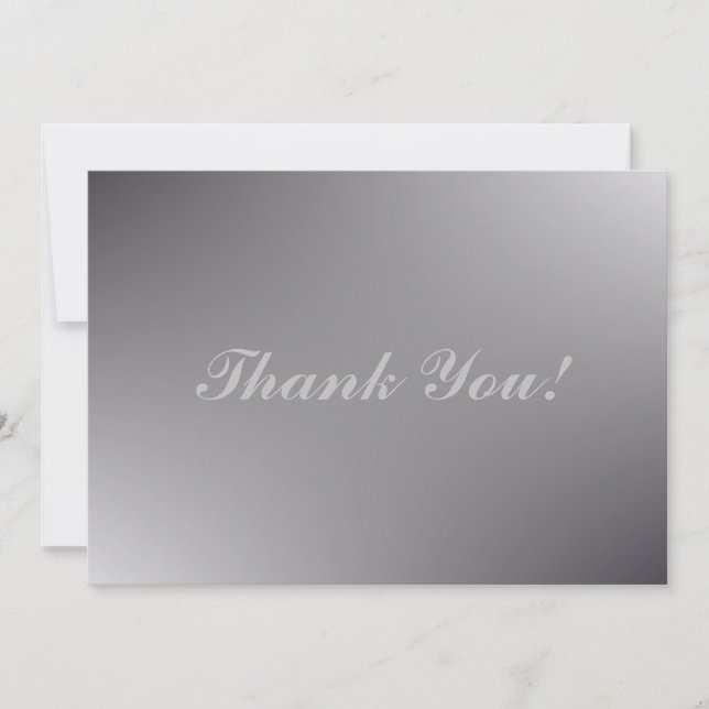 Simple script - wedding silver Thank You Card (Front)