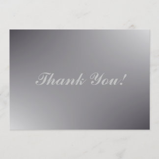 Simple script - wedding silver Thank You Card