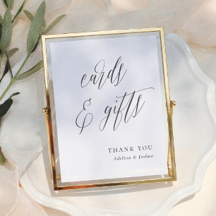 Simple Script  Wedding Tabletop Cards & Gifts Sign