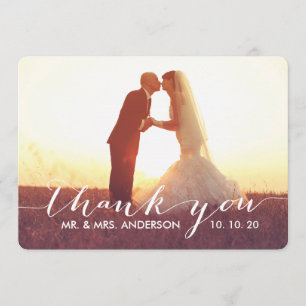 Simple Script Wedding Thank You Cards