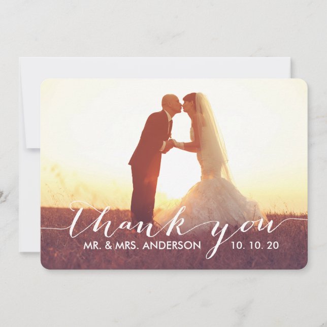 Simple Script Wedding Thank You Cards (Front)