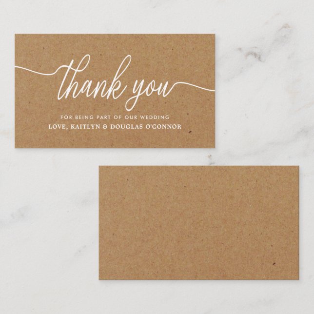 Simple Script Wedding Thank You Enclosure Card (Front/Back)